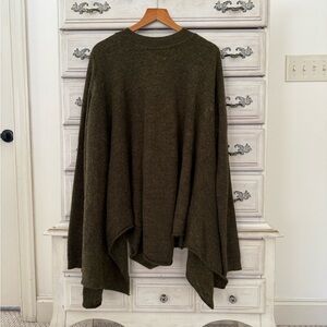 Anthropologie Forest Green Poncho Sweater